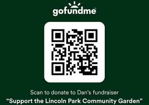 QR link for Lincoln Park Garden Project GoFundMe page